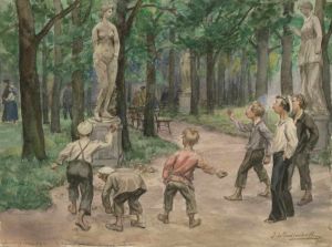 Спортивные состязания в императорских садах. Петроград, июль 1921г.
