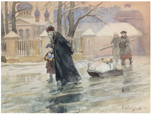 Священник с продовольственной помощью от АРА. 1922.