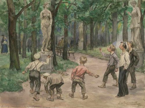 Спортивные состязания в императорских садах. Петроград, июль 1921г.